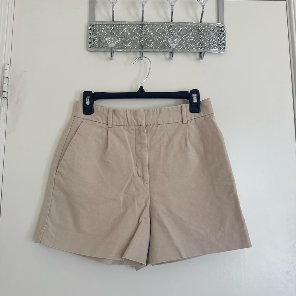 Zara Cream High-Rise Tailored Shorts